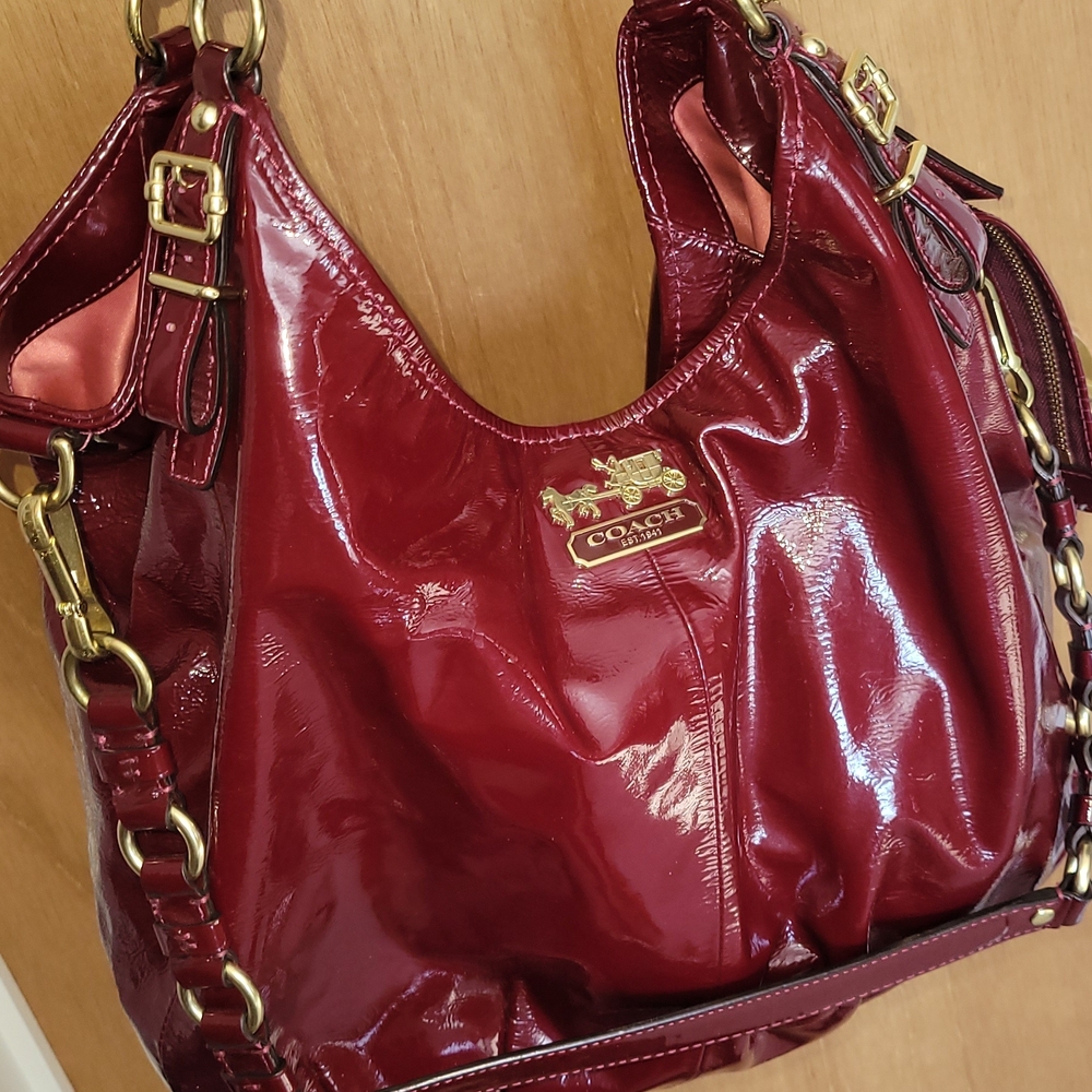 Coach Red Patent Leather Shoulder Bag